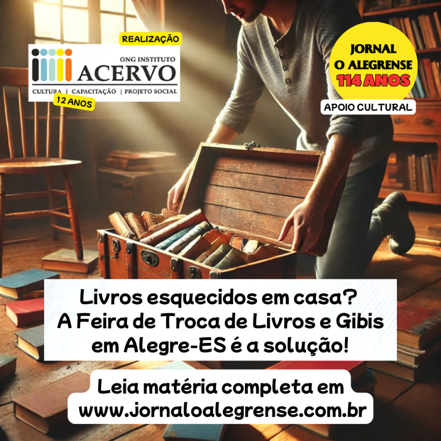 Livros esquecidos em casa? A Feira de Troca de Livros e Gibis em Alegre-ES é a solução!