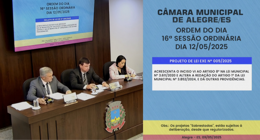 Câmara de Alegre aprova por unanimidade gratificação para operadores de máquinas e motoristas