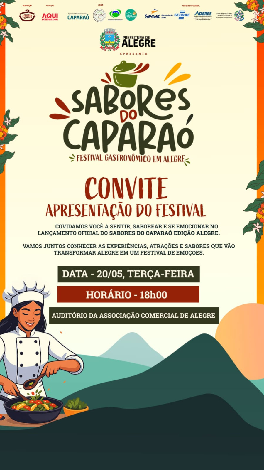 Alegre se prepara para receber o Festival Gastronômico “Sabores do Caparaó”